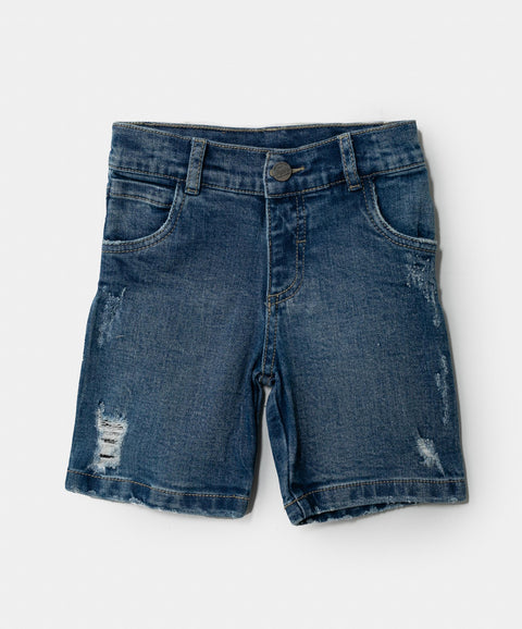 Bermuda Para Bebé Niño En Denim Color Índigo