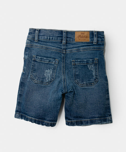 Bermuda Para Bebé Niño En Denim Color Índigo