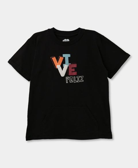 Camiseta Para Niño En Tela Suave Color Negro
