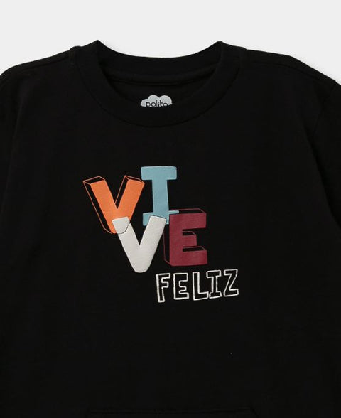 Camiseta Para Niño En Tela Suave Color Negro