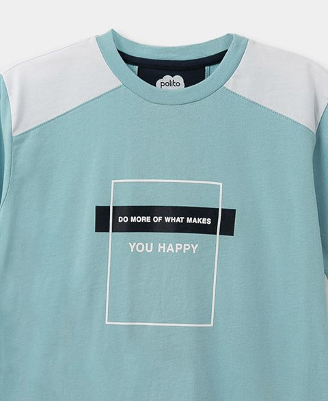Camiseta Para Niño En Tela Suave Color Azul