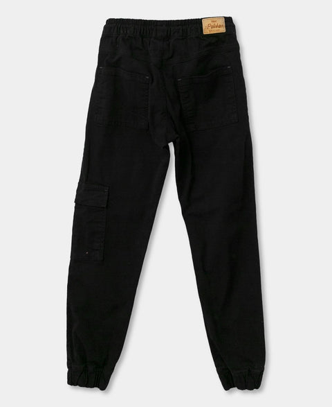 Jogger Para Niño En Drill Color Negro Cromado