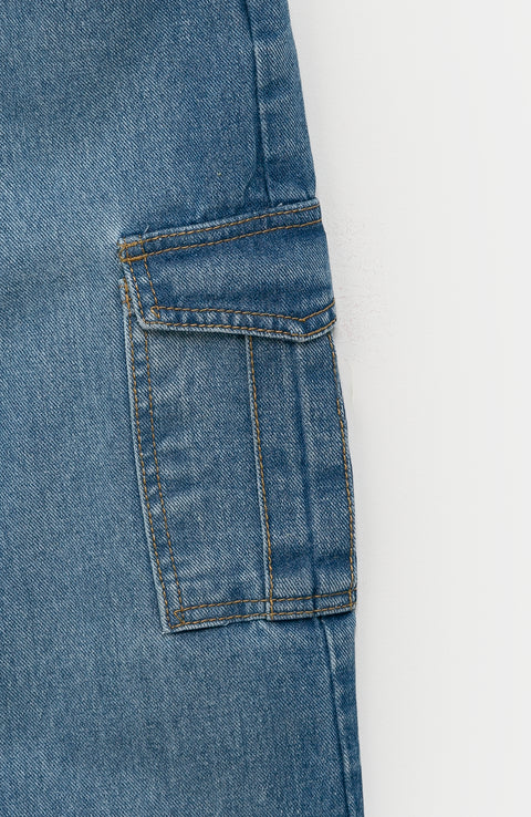 Jean Cargo Para Niño En Denim Color Índigo