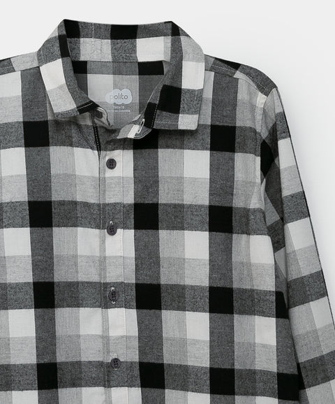Camisa leñadora para niño color negro
