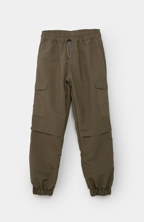 Pantalón Cargo Para Niño En Poliéster Color Verde Militar
