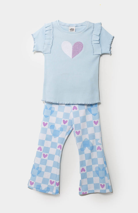 Conjunto Camiseta Y Leggins Para Bebé Niña En Rib Color Hortensia