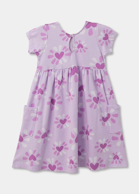 Vestido Para Bebé Niña Estampado de Flores Lila