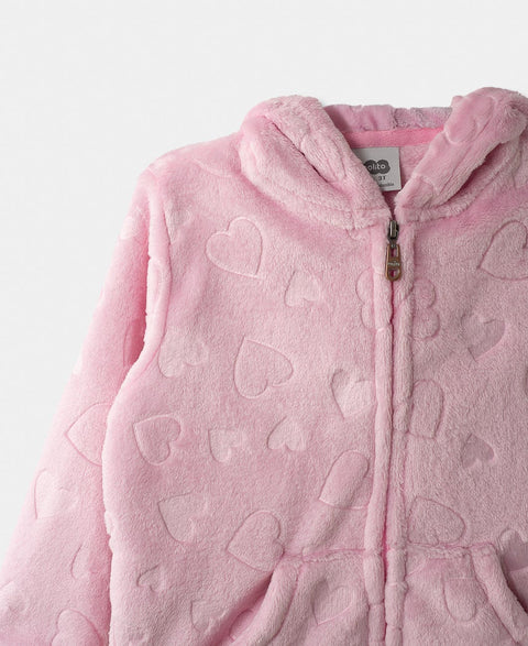 Chaqueta Para Bebé Niña En Felpa Color Rosado