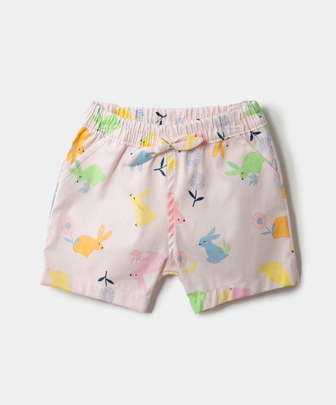 Short Estampado Para Bebé Niña En Twill Color Rosado