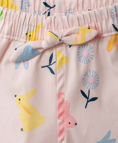 Short Estampado Para Bebé Niña En Twill Color Rosado
