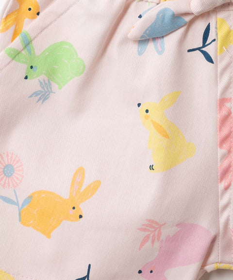 Short Estampado Para Bebé Niña En Twill Color Rosado