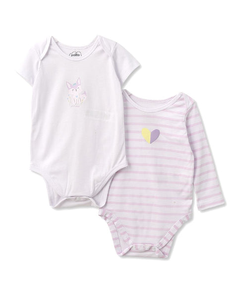 Set Body X 2 Manga Para Recién Nacida En Tela Suave Color Blanco