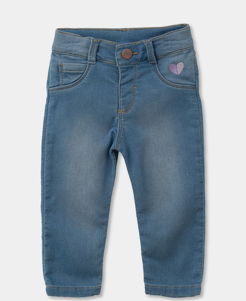 Jean Bota Recta Para Recién Nacida En Burda Color Índigo