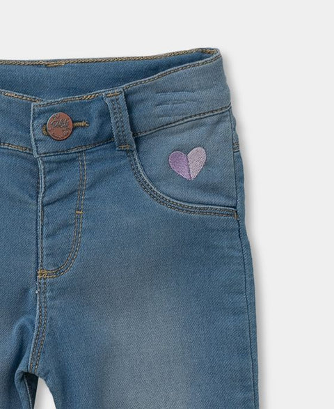 Jean Bota Recta Para Recién Nacida En Burda Color Índigo