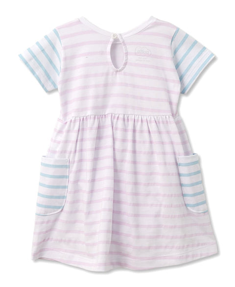 Vestido Para Recién Nacida Preteñido De Rayas Lila