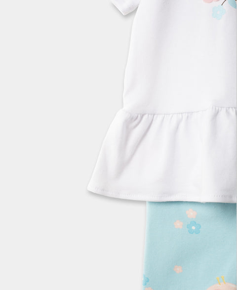 Conjunto De Camiseta Y Leggings Para Recién Nacida En Licra Color Blanco
