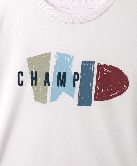 Camiseta Manga Corta Para Bebé Niño En Tela Suave Color Blanco