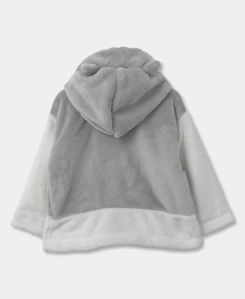 Chaqueta Peluda Para Recién Nacido Color Gris Claro