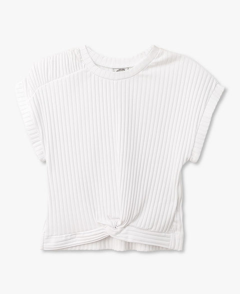 Camiseta Para Niña En Rib Color Blanco