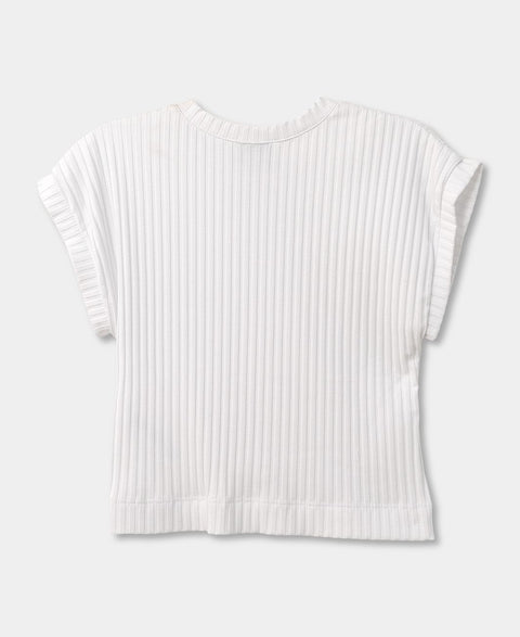 Camiseta Para Niña En Rib Color Blanco