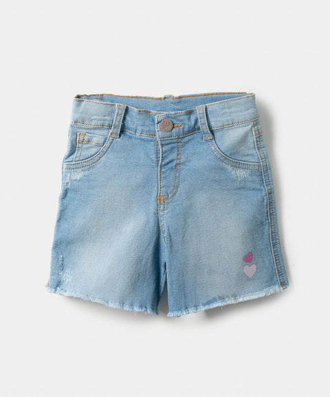 Short Para Bebé Niña En Denim Color Índigo