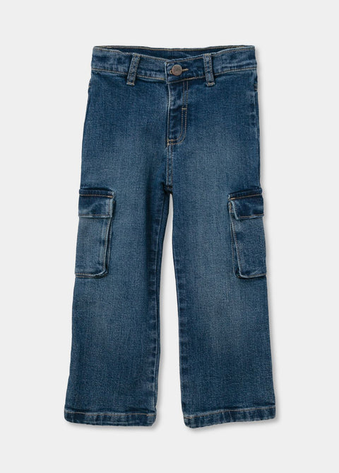 Jean Flare Para Bebé Niña En Denim Color Índigo lalinde
