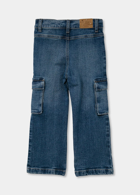 Jean Flare Para Bebé Niña En Denim Color Índigo lalinde