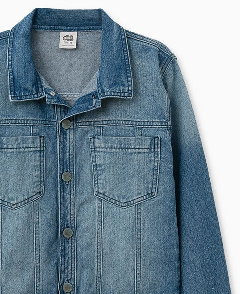 Chaqueta Para Niño En Denim Color Índigo