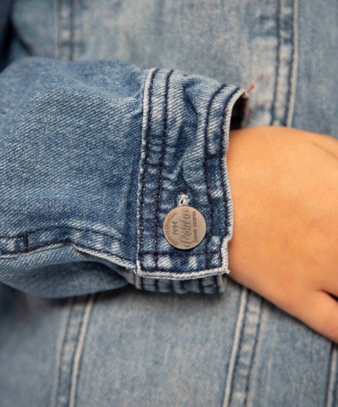 Chaqueta Para Niño En Denim Color Índigo