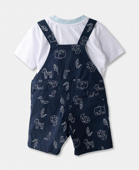 Conjunto De Camiseta Y Overol Para Recién Nacido En Tela Suave Color Azul