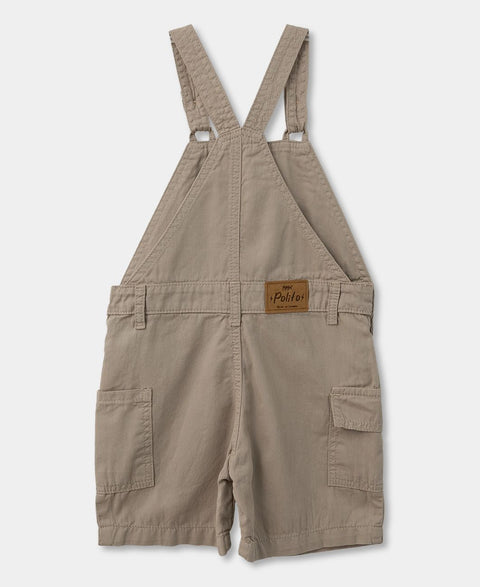 Overol Corto Para Bebé Niño en Twill Color Caqui