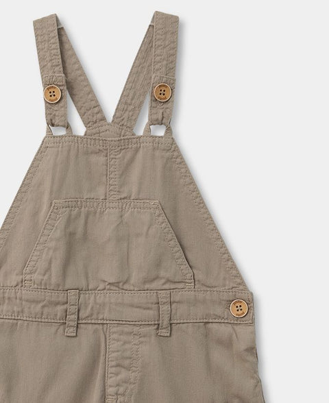 Overol Corto Para Bebé Niño en Twill Color Caqui