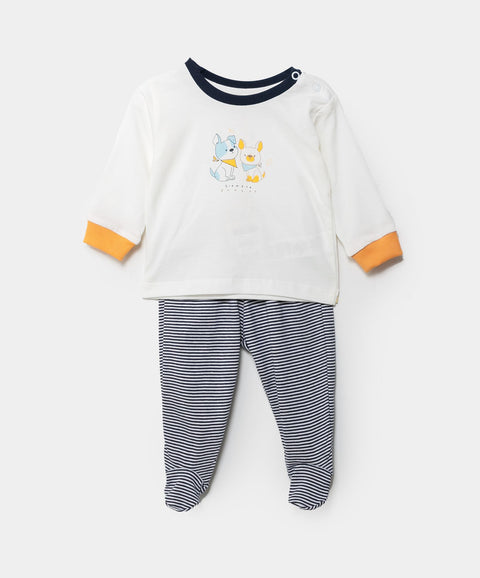 Pijama Manga Larga Para Recién Nacido Color Blanco