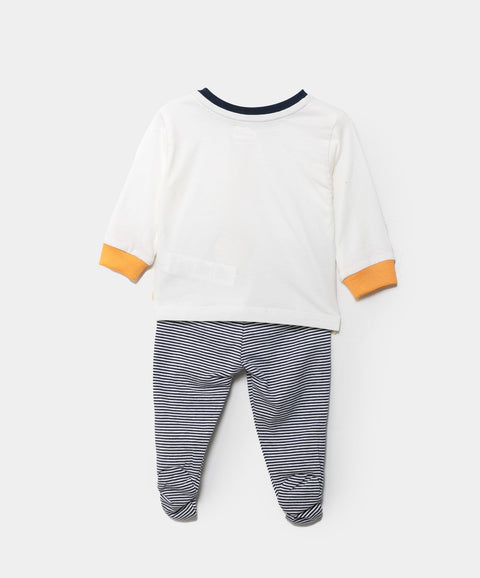 Pijama Manga Larga Para Recién Nacido Color Blanco