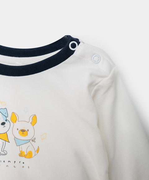 Pijama Manga Larga Para Recién Nacido Color Blanco