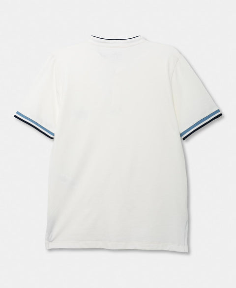 Camiseta Tipo Henley Para Niño En Algodón Color Marfil