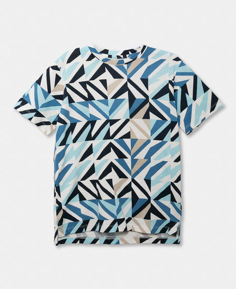 Camiseta Estampada Manga Corta Para Niño En Tela Suave Color Azul