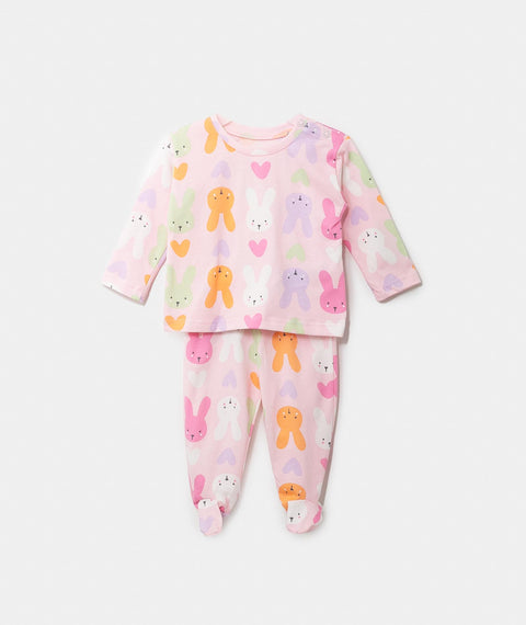Pijama Manga Larga Para Recién Nacida En Tela Suave Color Rosado