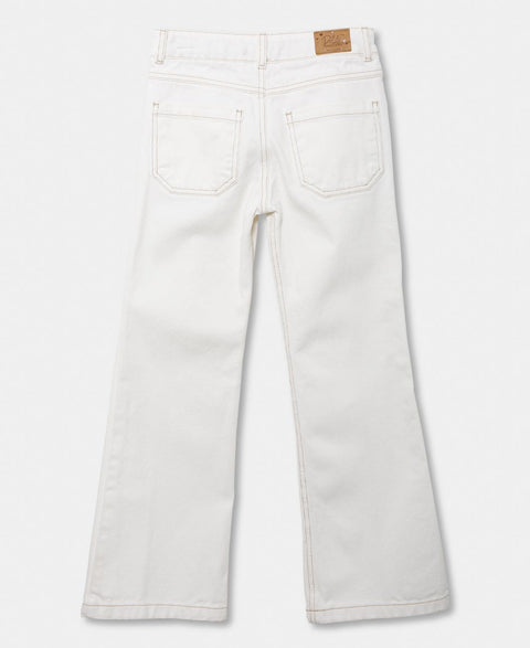 Pantalón Wide Leg Para Niña En Denim Color Crudo