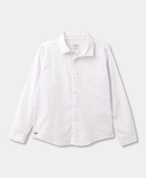 Camisa Manga Larga Para Niño Popelina Aquarius Color Blanco