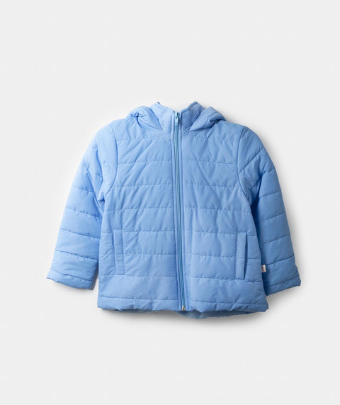 Chaqueta Acolchada Para Bebe Niña Color Azul Claro