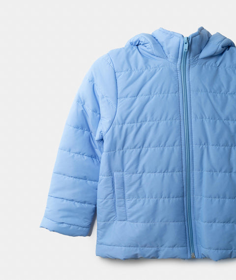 Chaqueta Acolchada Para Bebe Niña Color Azul Claro