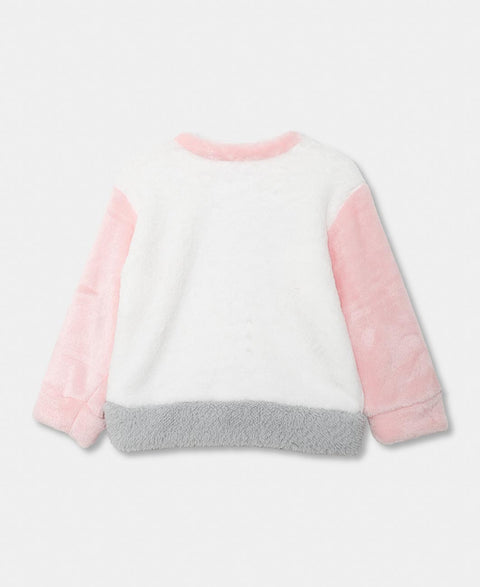 Buzo Para Recién Nacida En Felpa Color Blanco y Rosado