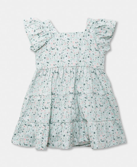 Vestido Para Recién Nacida En Tela Oxford Color Verde