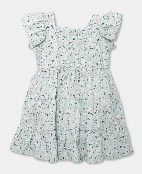 Vestido Para Recién Nacida En Tela Oxford Color Verde