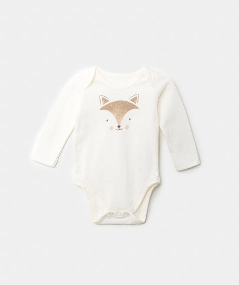Body Manga Larga Unisex En Tela Suave Color Marfil