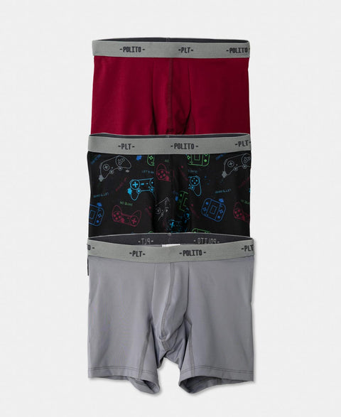 Paquete De Bóxer X 3 Para Niño En Algodón Color Vino