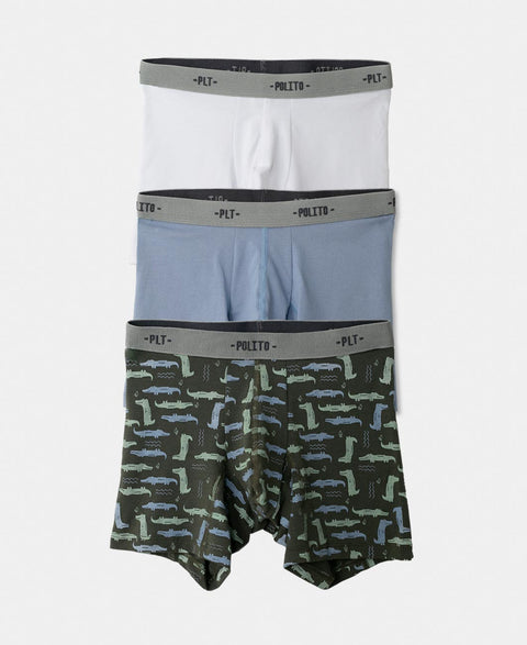 Paquete De Bóxers X 3 Para Niño En Algodón Color Verde