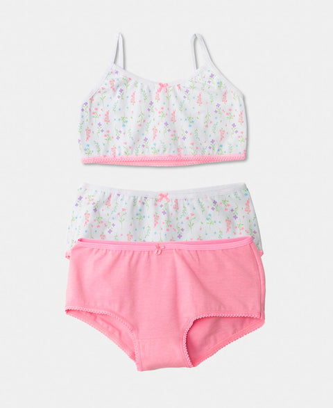 Paquete De Top Y Panties Para Niña En Algodón Color Blanco