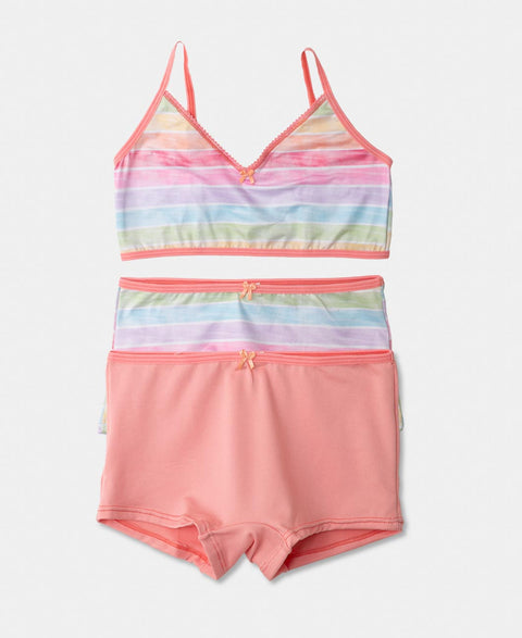 Paquete De Top Y Panties Para Niña En Algodón Color Rosado